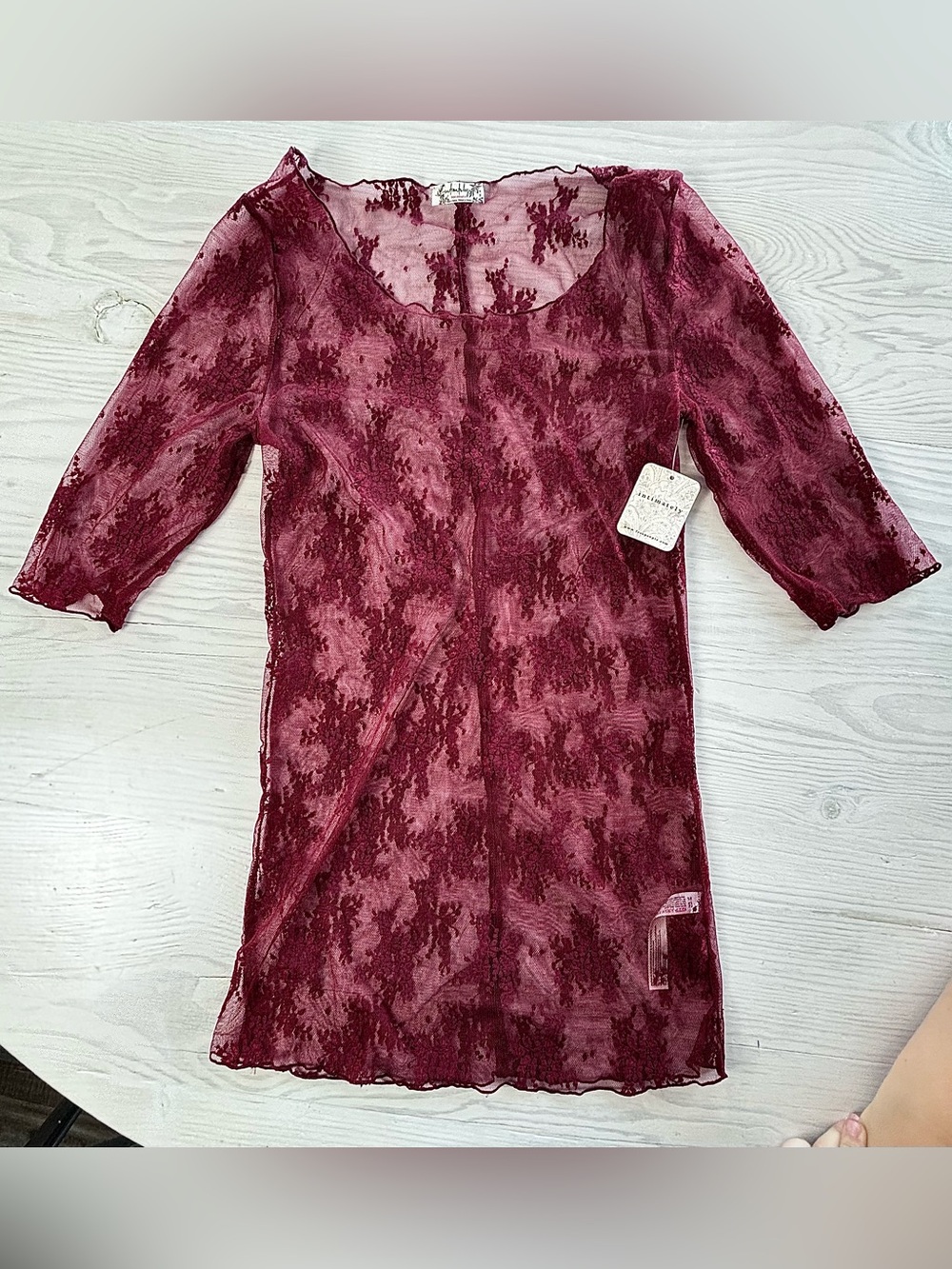 Free People Lace Layering Top Size Medium NWT